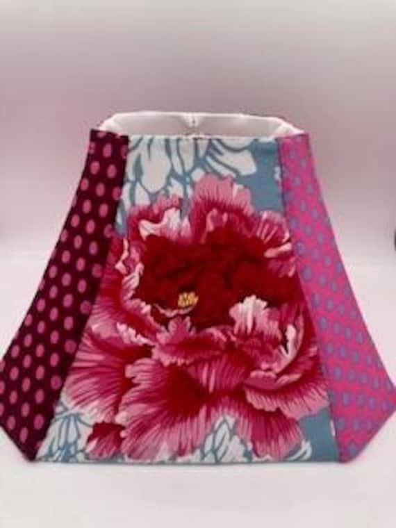 Pretty Peonies & Polka Dots, Hand-sewn lampshade, Kaffe Fassett Fabrics