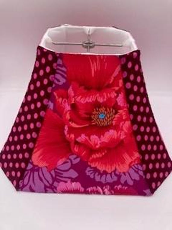 Chocolate Raspberry! Hand-sewn lampshade, by Kaffe's Niece, Kaffe Fassett Fabrics