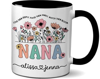 Personalized Nana Mug, Custom Kids' Names Coffee Cup, Mother' Day Gifts, Grandmother Appreciation Cup, Gifts for Nanas, Custom Nana Mug