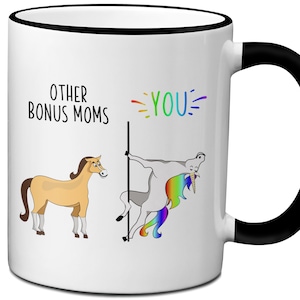 Bonus Mom Gift Idea,  Stepmom Mug, Step Mother Gifts, Funny Coffee Mugs for Bonus Mom, Other Bonus Moms Unicorn Mug, Mother-in-laws Mug