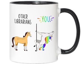 Regalos divertidos para bibliotecarios, taza de café con unicornio para otros bibliotecarios, regalo de agradecimiento para bibliotecarios, regalo de reconocimiento para bibliotecarios, trabajador de biblioteca