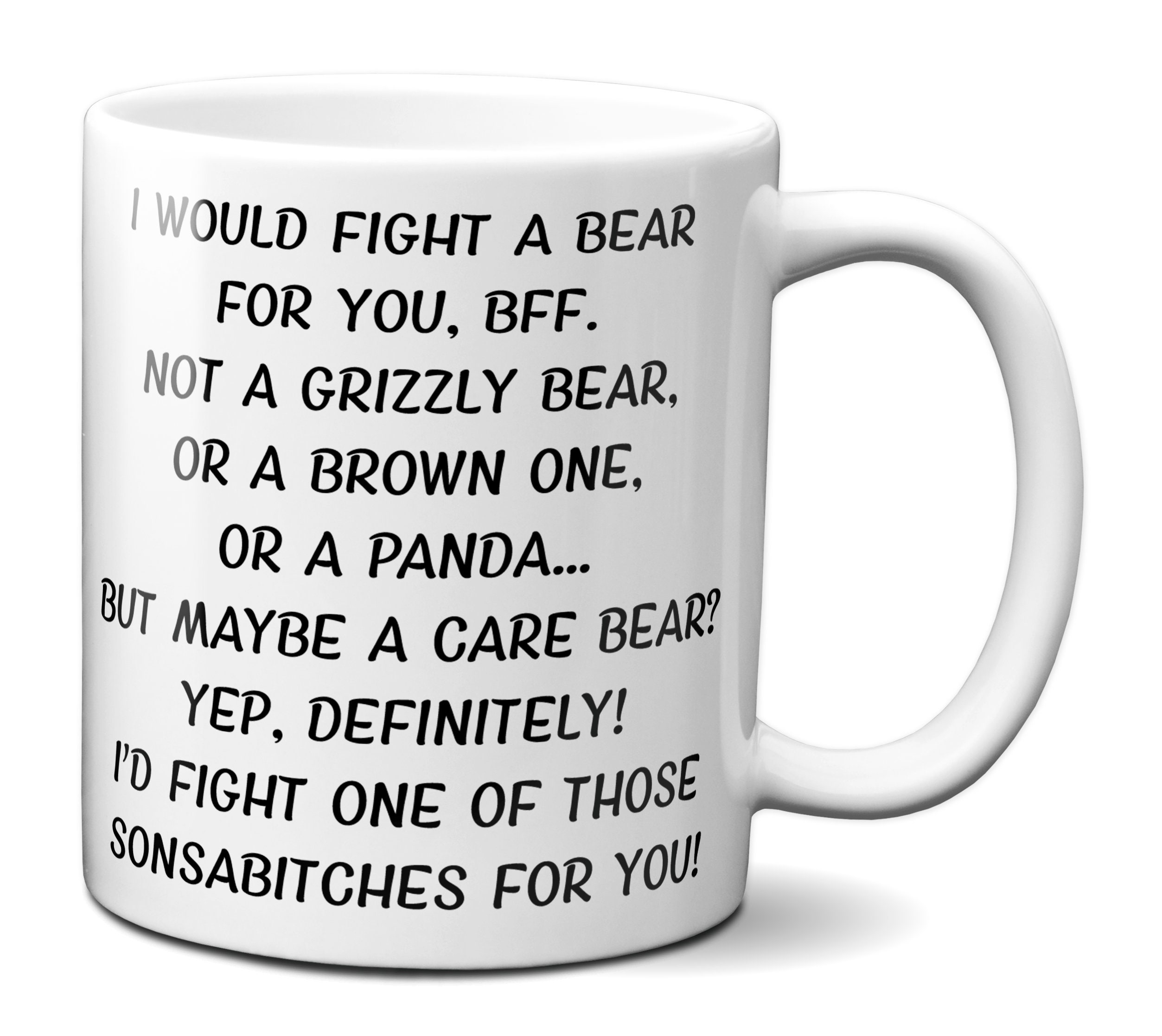 Funny Gifts for Best Friends - I Would Fight a Bear for You Best Frien -  RANSALEX