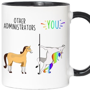 Funny Administrator Gifts, Other Administrators You Unicorn Mug, Administrator Gag Gift, Administrator Appreciation Gift, Administrator Cup 11oz black handle