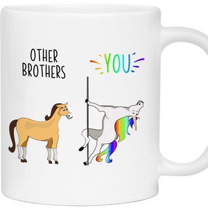 Brother Gift Idea, Funny Other Brothers You Unicorn vs Horse Mug, Brother Gifts, Funny Coffee Mugs for Brothers, Gag Brother Gifts 11oz white