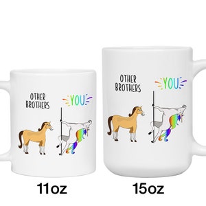 Brother Gift Idea, Funny Other Brothers You Unicorn vs Horse Mug, Brother Gifts, Funny Coffee Mugs for Brothers, Gag Brother Gifts image 5