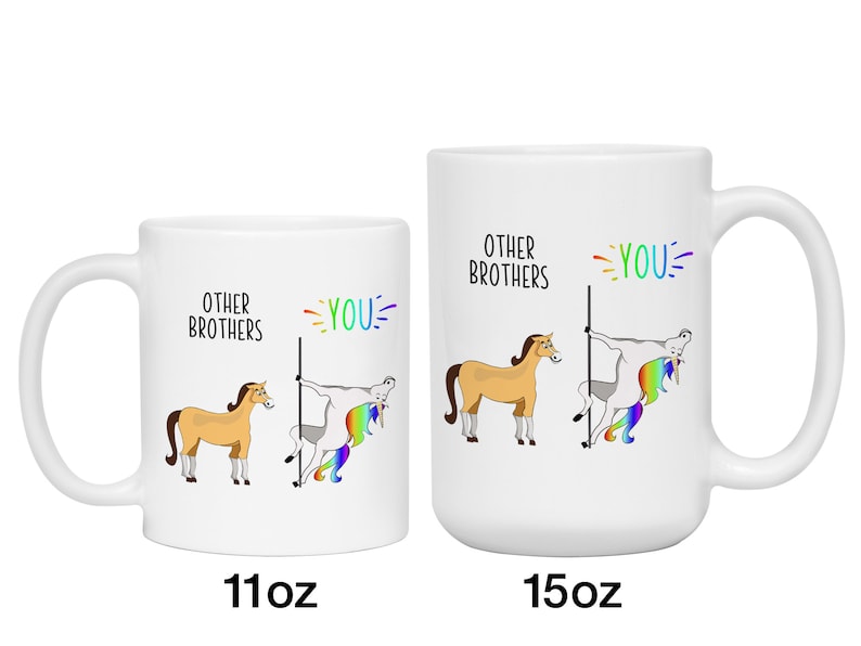 Brother Gift Idea, Funny Other Brothers You Unicorn vs Horse Mug, Brother Gifts, Funny Coffee Mugs for Brothers, Gag Brother Gifts image 5