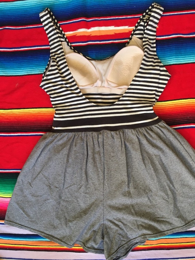 Vintage 90/'s Nautical Sailor Playsuit bathing suit size medium