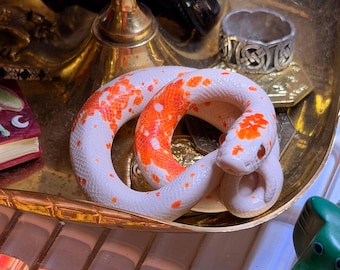 Realistic Handmade Koi Palmetto Corn Snake - Polymer Clay Sculpture