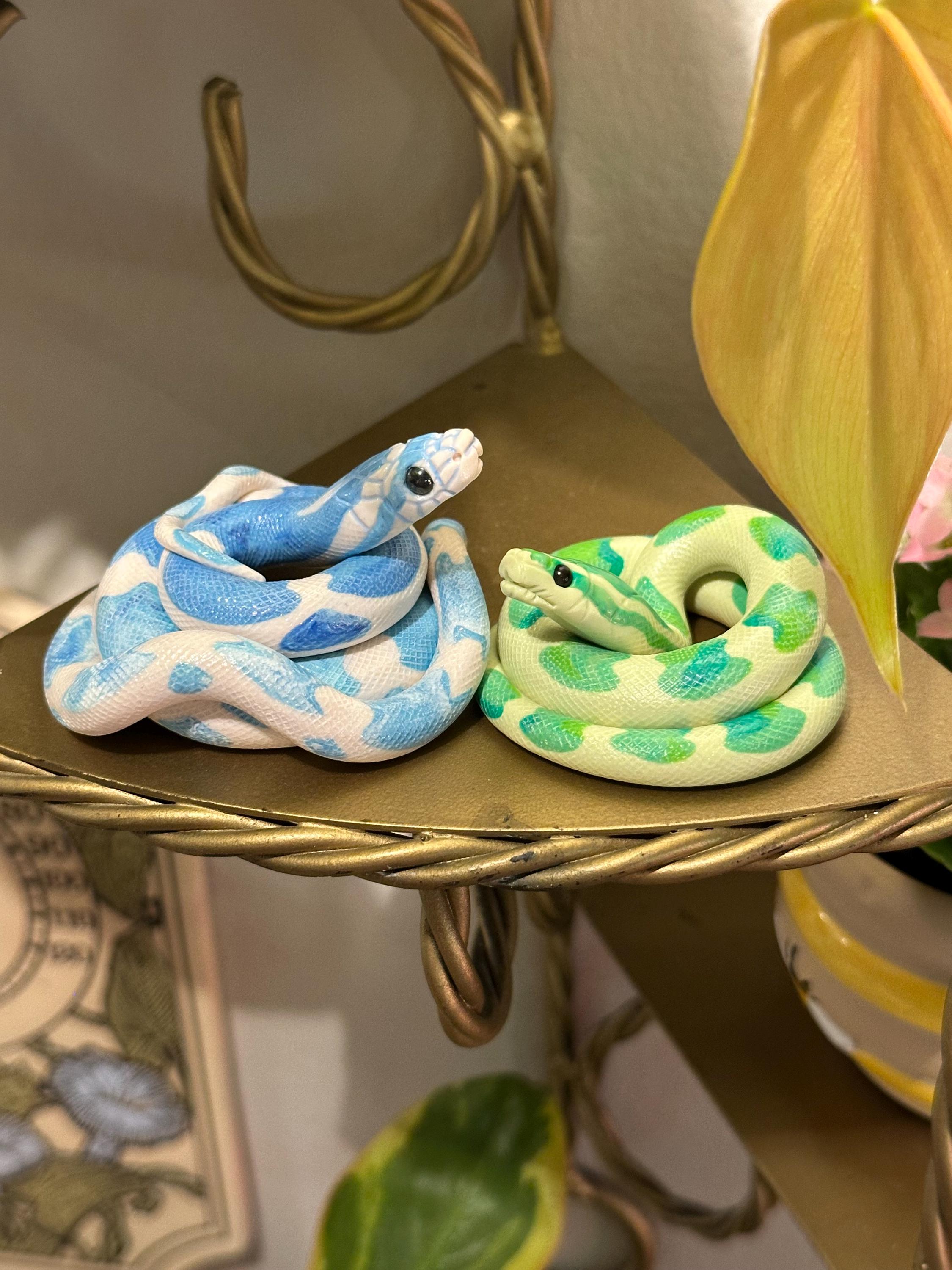 Handmade Green Corn Snake - Polymer Clay Figurine - Etsy