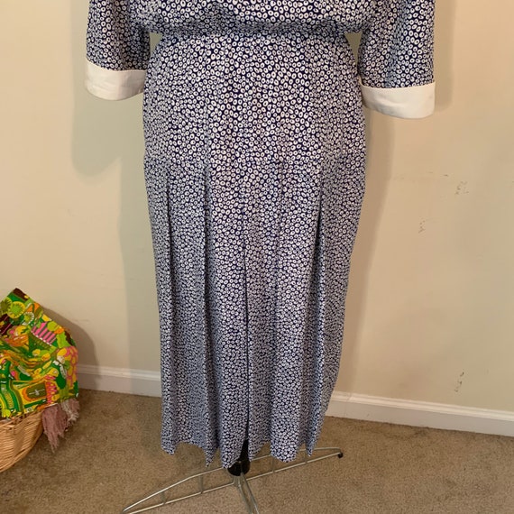 Vintage 90s does 30s Navy Secretary Dress Size 13… - image 7