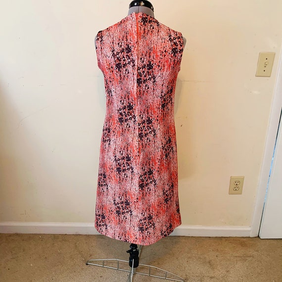 Vintage 70s Coral and Brown Sleeveless Dress Set … - image 3