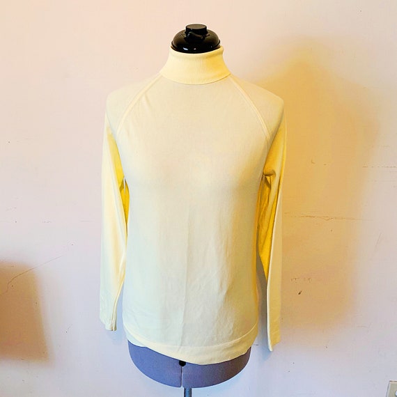 Vintage 60s Butter Yellow Nylon Turtleneck Top Size M Etsy Canada