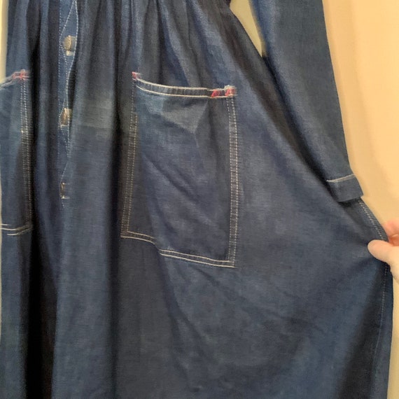Vintage 90s Denim Shirtdress Long Sleeve Studio 25 Western Cowgirl Size Medium M