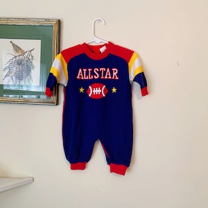Vintage 90s Colorblock Football Sweater Bodysuit 3 to 6 Months