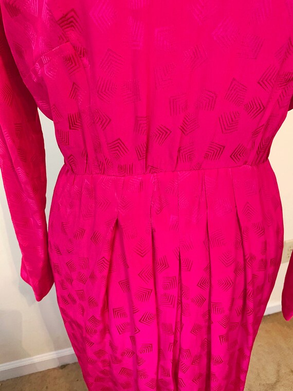 Vintage 90s Liz Claiborne Magenta Pink Silk Secre… - image 7