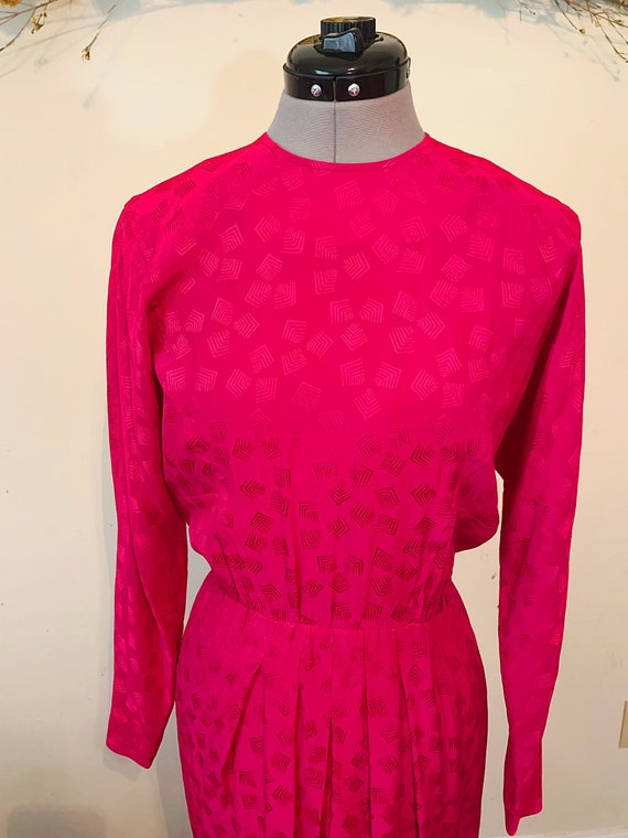 Vintage 90s Liz Claiborne Magenta Pink Silk Secre… - image 4