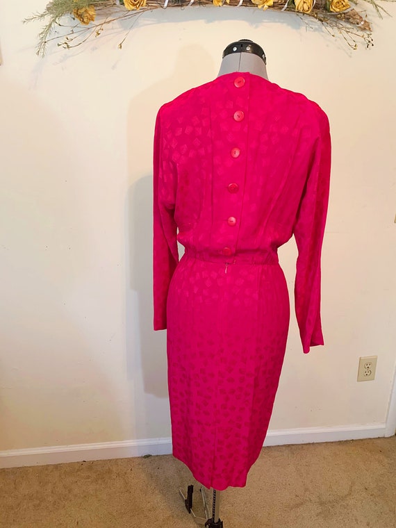 Vintage 90s Liz Claiborne Magenta Pink Silk Secre… - image 2