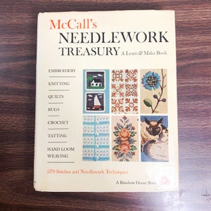 Vintage 60s McCalls Needlework Treasury Book, Learn and Make Book, Hardcover, Vintage 1964, Sewing Instructions, Patterns