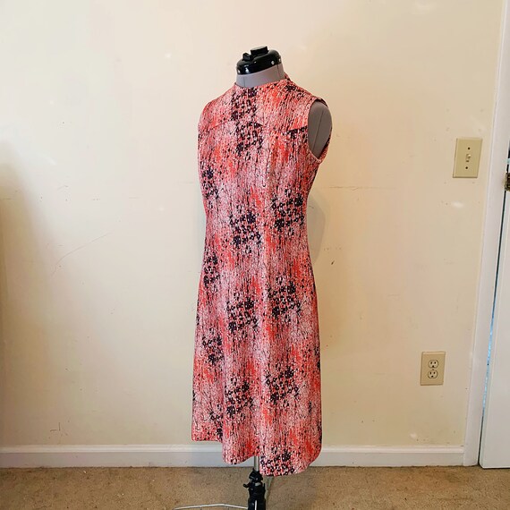 Vintage 70s Coral and Brown Sleeveless Dress Set … - image 8