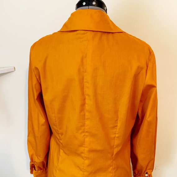Vintage 60s 70s Orange Long Sleeve Shirt Dress Si… - image 6