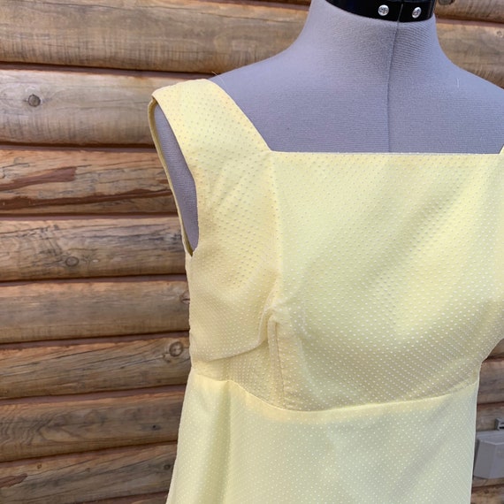 60s Yellow Sleeveless Evening Gown Maxi Dress - image 7