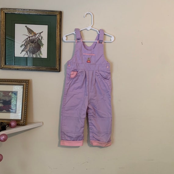 1990s Purple Fisher Price People Overalls Size 24… - image 1