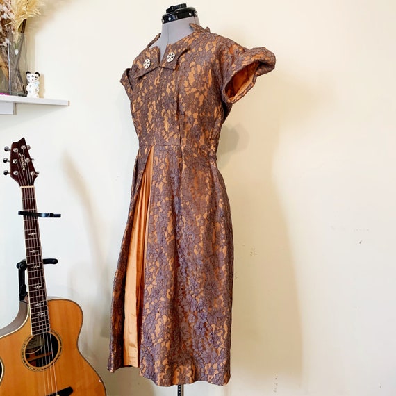 Vintage 50s Mademoiselle Juliette Gray Gold Lace R