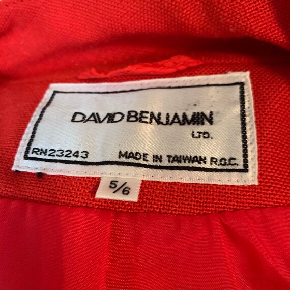 Vintage 80s Red Asymmetricpuffy Sleeve 