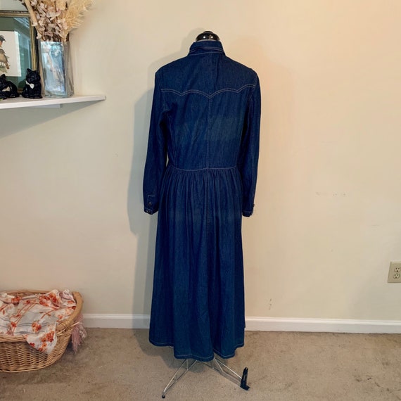 Vintage 90s Denim Shirtdress Long Sleeve Studio 25 Western Cowgirl Size Medium M