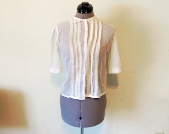 Vintage 70s 80s Gunnies Victorian Prairie Blouse Size Small