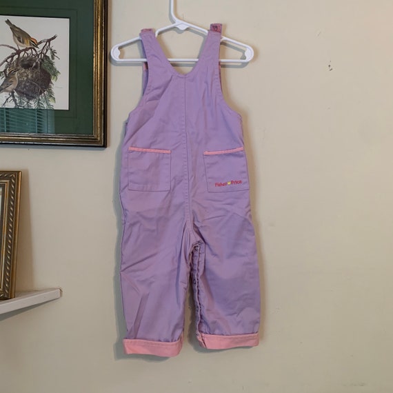 1990s Purple Fisher Price People Overalls Size 24… - image 3