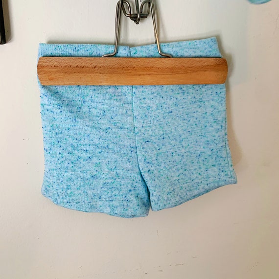 Vintage 60s Toddler Blue Knit Jacket Shorts Set -… - image 3