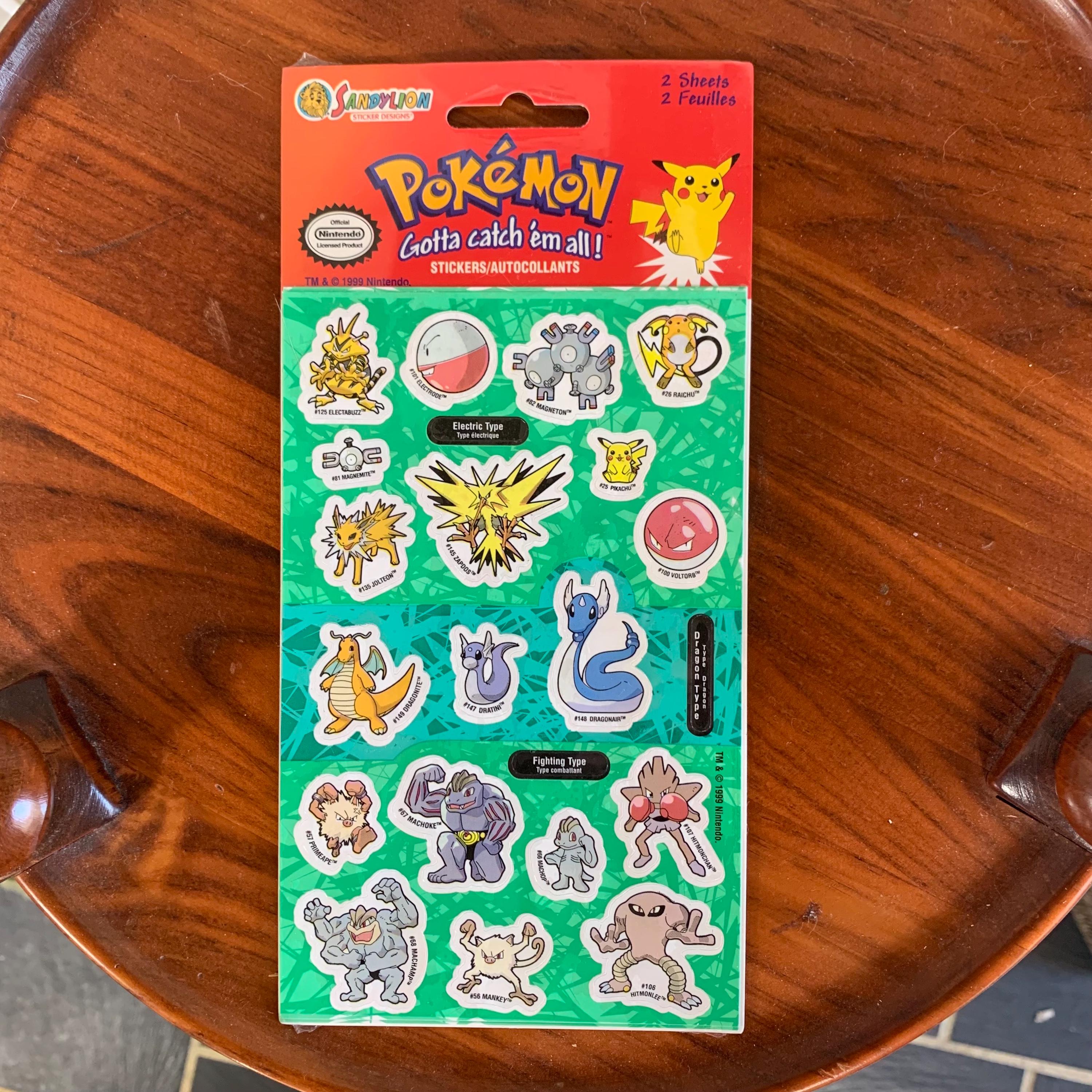 Vintage 1999 Pokemon Nintendo Collectors Stickers Sandylion 1999 ...