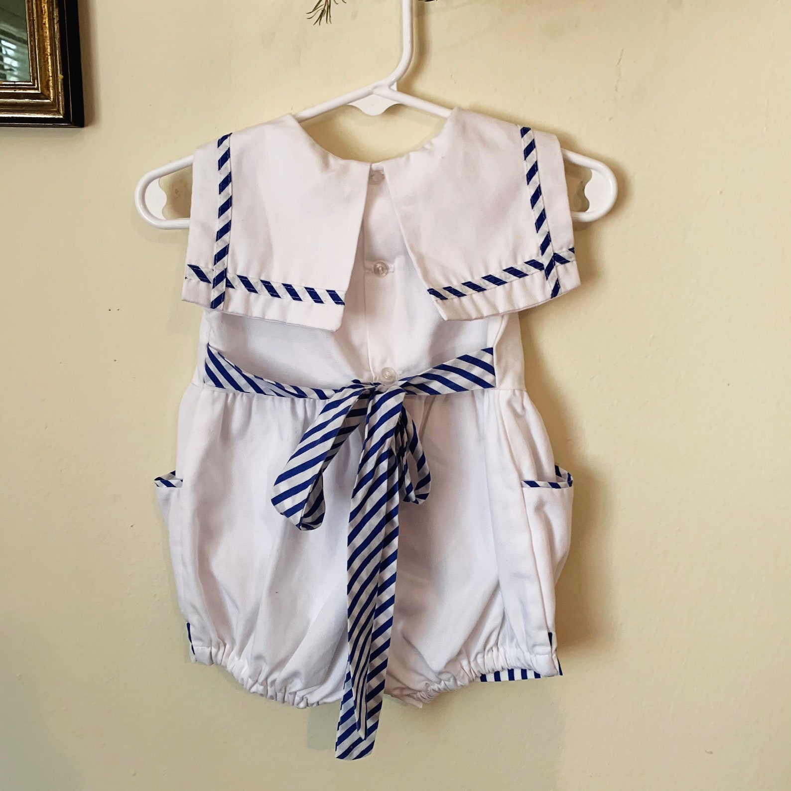 Vintage Baby Girls Sailor Suit Romper 2T Etsy