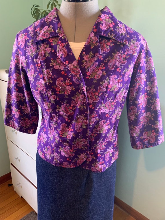 Vintage 50s Purple Jacket Size Medium