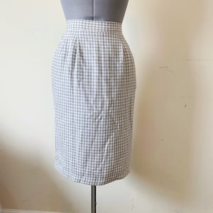 90s Chaus Petites Gray Houndstooth Pencil Skirt Size 10