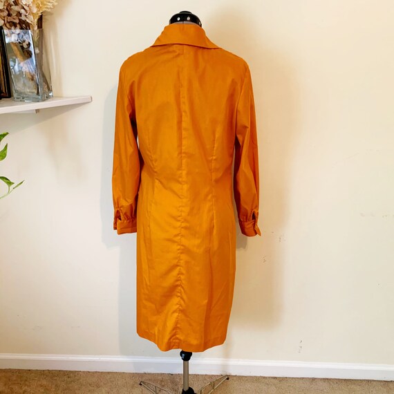 Vintage 60s 70s Orange Long Sleeve Shirt Dress Si… - image 2