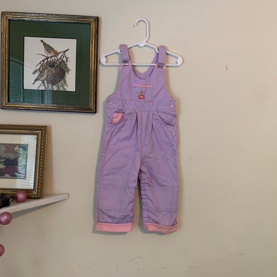 1990s Purple Fisher Price People Overalls Size 24… - image 2