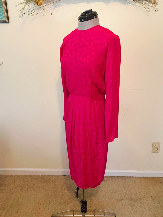 Vintage 90s Liz Claiborne Magenta Pink Silk Secre… - image 3