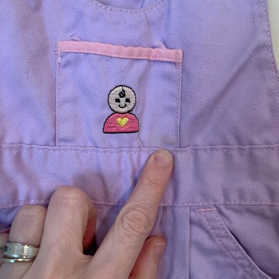 1990s Purple Fisher Price People Overalls Size 24… - image 4