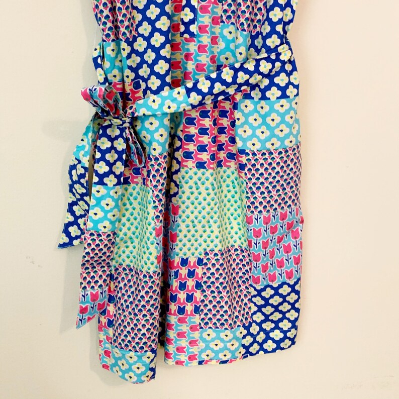 Vintage Talbots Patchwork Flower Power Shirtdress Size 2