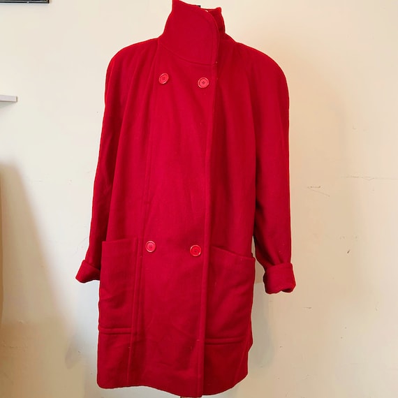 Red wool sales car coat