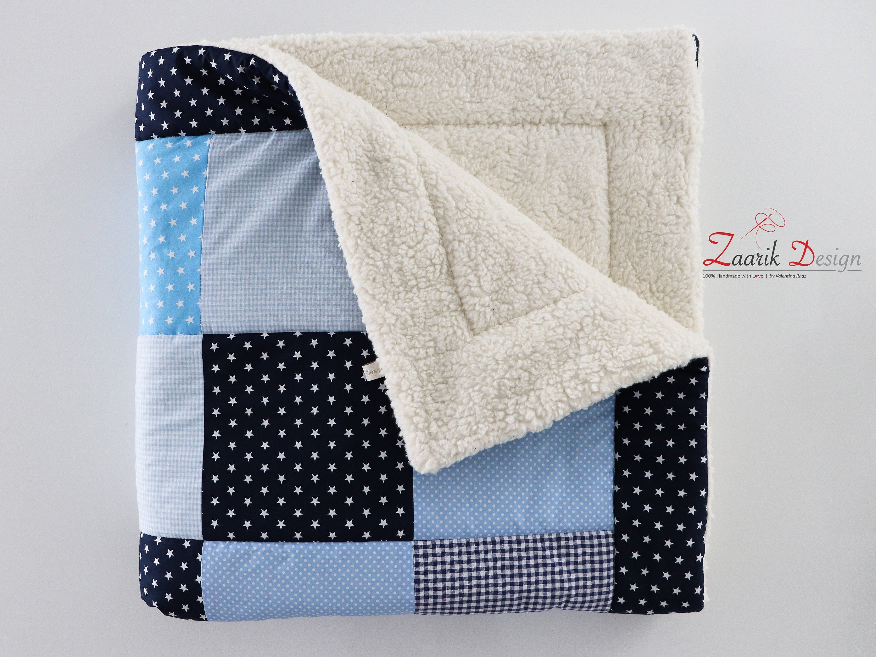 Patchwork baby blanket custom quilt baby boy blanket new Etsy