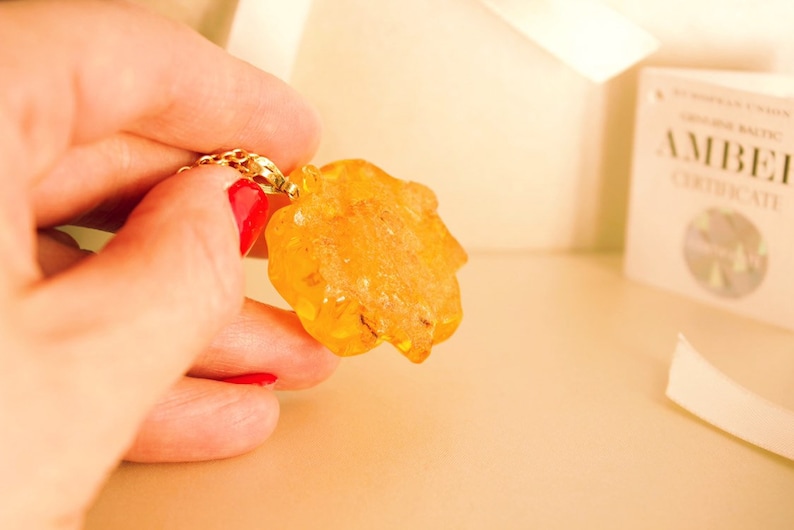 Amazing carved Amber rose Amber pendant with chain