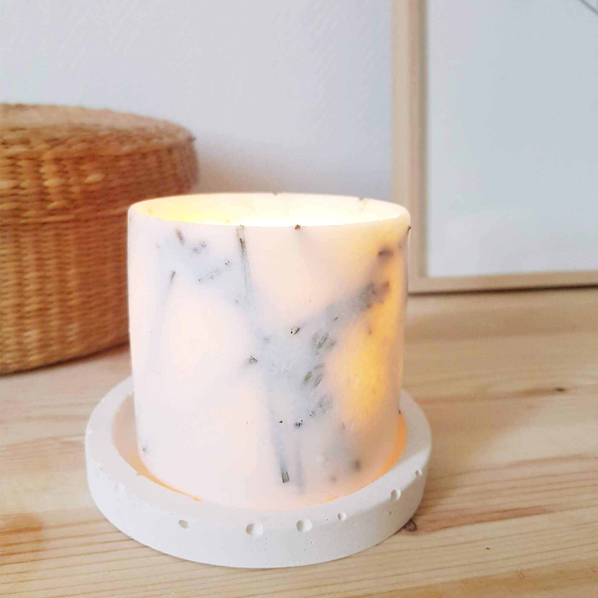 Photophores Naturel 100% Biodégradable, Fleurs de Lavande