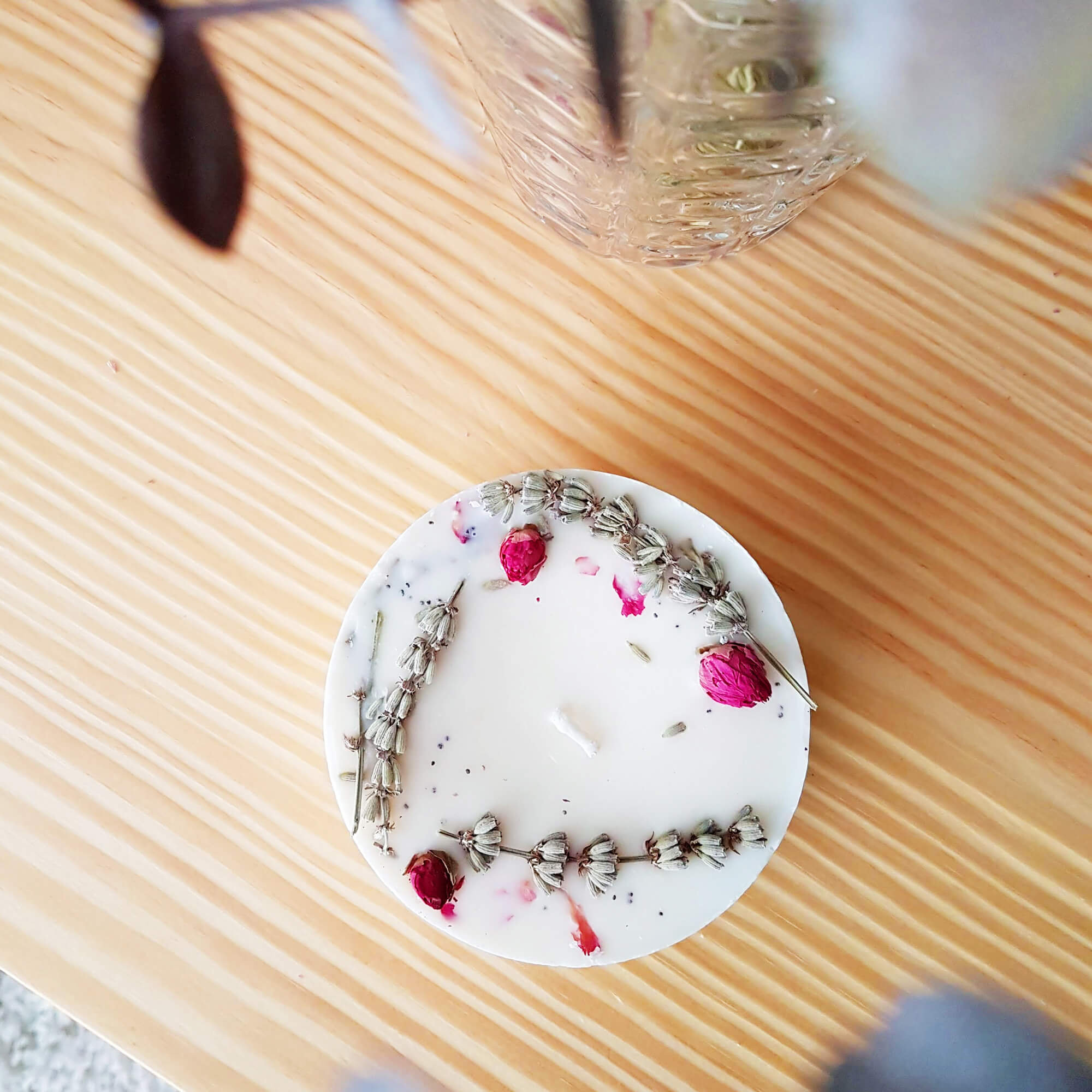 Bougie en Cire de Soja Vegan, Rose de Damas 400 Ml