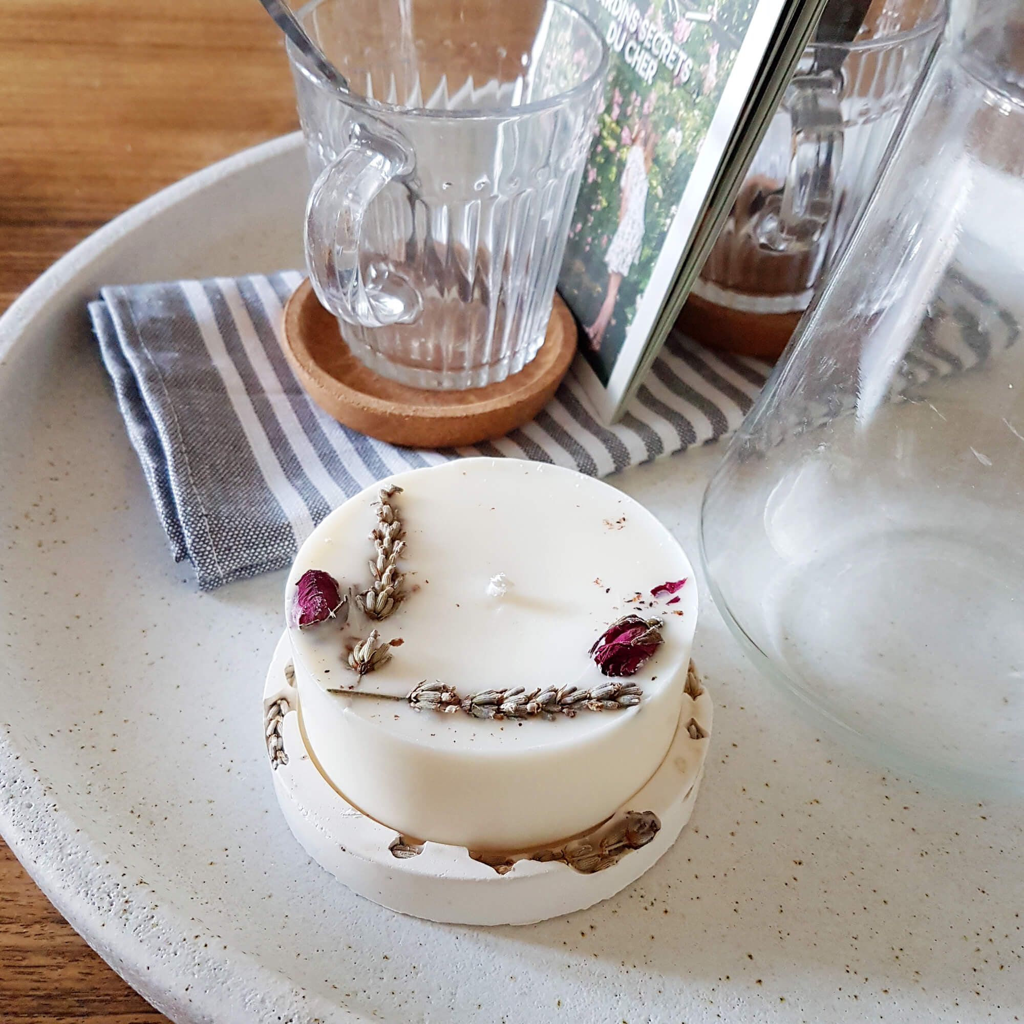 Bougie en Cire de Soja Vegan, Rose de Damas 200 Ml