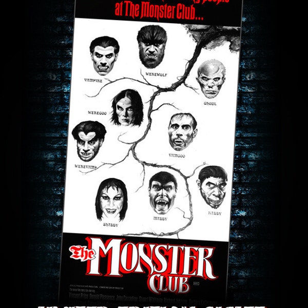 The Monster Club Limited Edition Canvas Giclee Vincent Price David Carradine