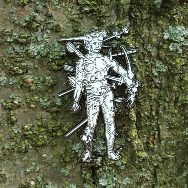 Wound Man Medieval Art 2" Enamel Pin