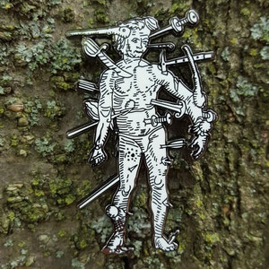 Wound Man Medieval Art 2 Enamel Pin image 2